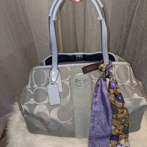Coach Gray Canvas Purse